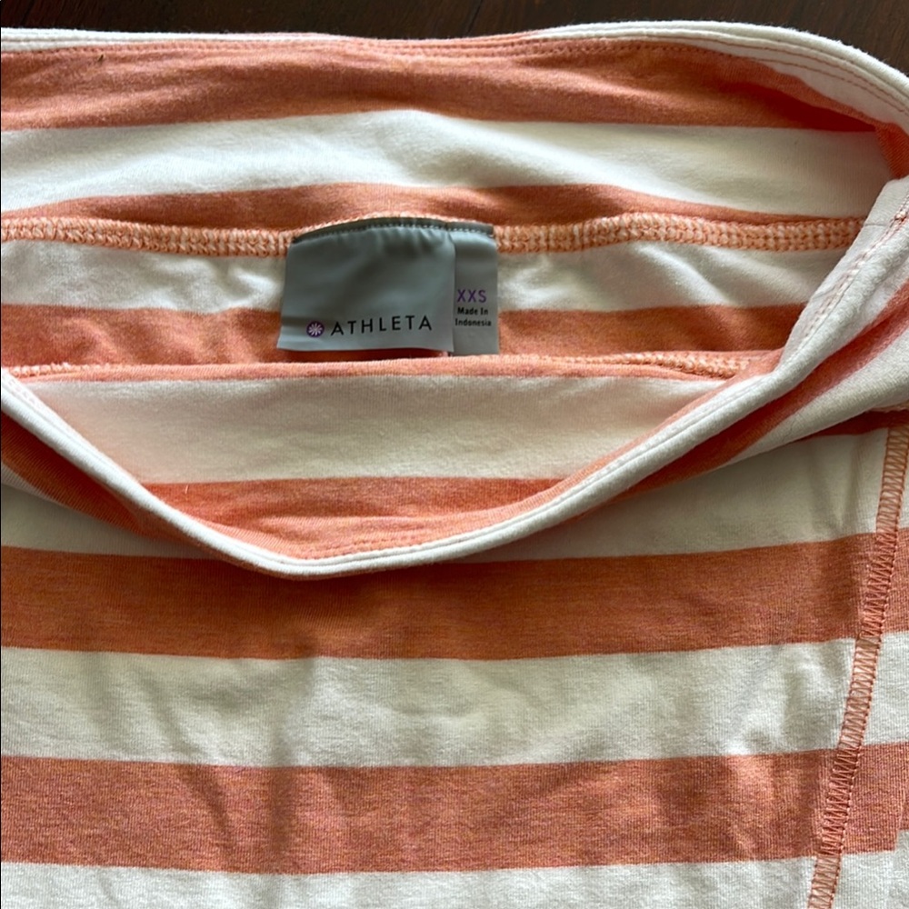 Athleta Asymmetrical Orange and White Resort Skirt